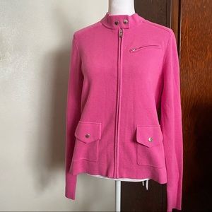 *FINAL PRICE* NWT “Ralph Lauren” zipper cardigan in hot pink